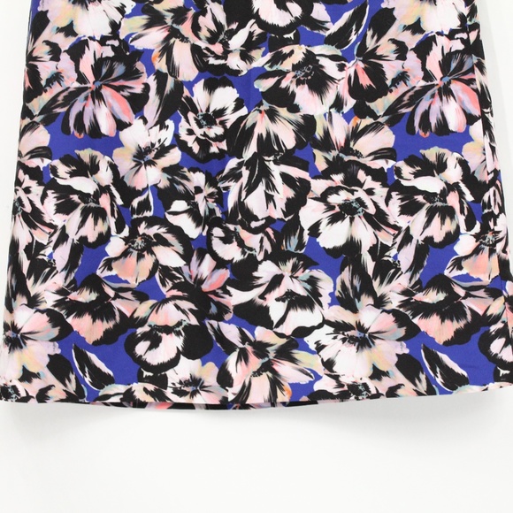 J Crew A Line Hibiscus Skirt Blue Floral - Picture 3 of 8